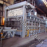 Industrial pusher-type furnace for heat treatment