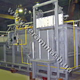 Industrial specialized pusher-type furnace for heating for forging