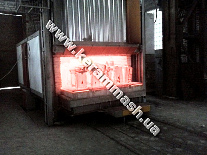 Chamber bogie hearth industrial furnace electrically heated