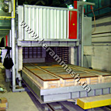 Chamber bogie hearth industrial furnace electrically heated