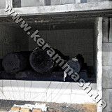 Industrial batch heating furnace gas heated with stationary hearth