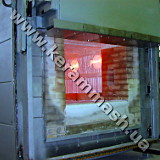 Industrial batch heating furnace gas heated with stationary hearth