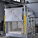 Industrial batch heating furnace gas heated with stationary hearth